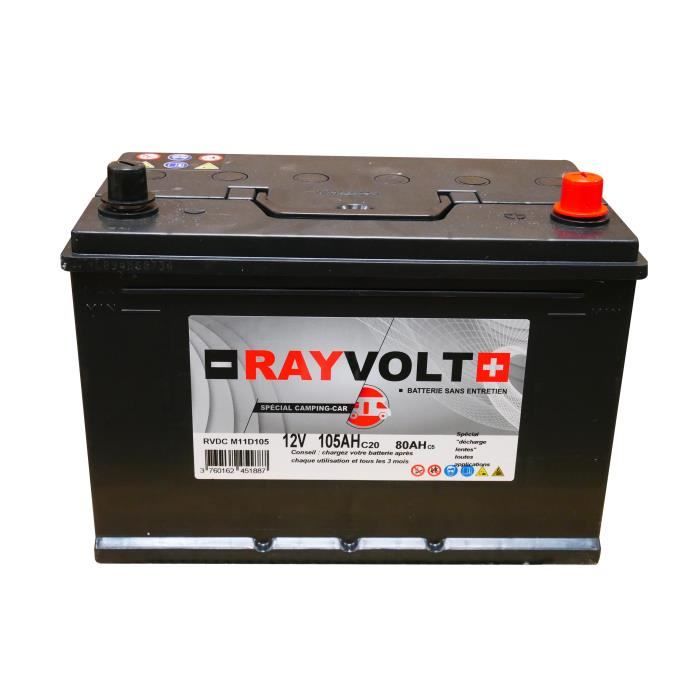 batterie a decharge lente rayvolt 12v 105ah cdiscount auto