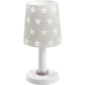 LAMPE A POSER Dalber - Lampe de chevet enfant - Stars - Motif étoiles, L 15 cm, H 30 cm, Gris