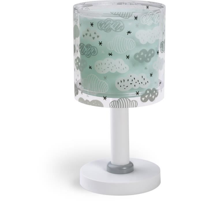 Dalber - Lampe de chevet enfant - Clouds - Motif nuages L 15 cm H 30 cm Vert