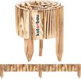 Bordure de jardin flexible en bois de pin - 10 x 110 cm - Bois brûlé - KOTARBAU®-0