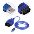 AYNEFY Câble USB de voiture Outil de balayage de scanner de câble USB OBD2 de voiture pour KKL 409.1 bleu-0