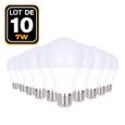 Lot de 10 Ampoules LED 7W culot E27 Blanc Neutre 4500K Haute Luminosité-0