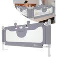 HENGMEI Barrière de lit Réglable en hauteur 150 cm Protection anti-chute Pour bébé et enfant-0