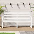 "Promo"Banc de terrasse LMT - Banc de jardin blanc 159,5x48x91,5 cm bois massif de pin 18,55Kg-0