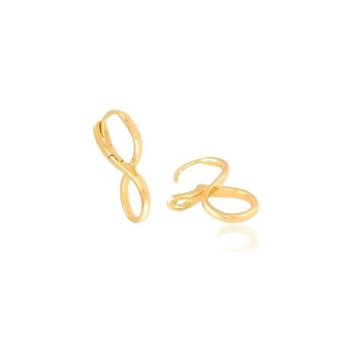 Boucles D'oreilles Créoles Lisses 42 Mm - Plaqué Or Jaune 750/18k, Neuves Avec étiquettes