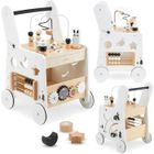 Trotteur Bébé Bois Montessori Mamabrum 6-en-1- Table d'Activité Bois- Boulier, Trieur de Formes, Boucles de Motricité