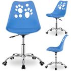 Chaise de bureau - SPRINGOS - 2025 - Ergonomique - Réglable en hauteur - Similicuir bleu
