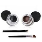 DE MARKT Eyeliner Etanche Gel Cosmetique Noir Brun 2 En 1 + 2 Brush Sets