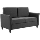 HOMCOM - canapé tissu - Lin (100% polyester) - 141x70x78cm - Gris foncé