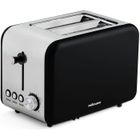 Grille-pain croustillant Mellerware! Dessin original. 2 fentes de 14x4 cm. Fonction de réchauffage et de dégivrage (Noir)