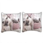 MOUTON MAISON DECO Taies d'oreillers Chat mignon 3D effet 2 pieces 63*63cm