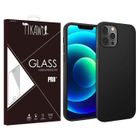 Tikawi Coque Iphone 13 Pro (6.1") Silicone Noir + Verre trempé Tikawi [Gel Souple] [Haute Protection] [Anti-Rayure]