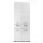 trendteam smart living Armoire Haute de Salle de Bain Schrank Skin 60 x 182 x 31 cm en Blanc Brillant avec Beaucoup dEspace de Rang