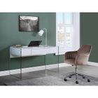 VENTE-UNIQUE Chaise de bureau - Velours - Beige et argenté - Hauteur réglable - ELEANA