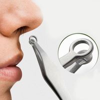 Mini tondeuse nasale Portable en acier inoxydable, pincettes pour couper les poils du nez, ciseaux pour épila