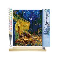 Figured'Art Peinture par Numéro Adulte Van Gogh - Café - Kit DIY Numéro d'Art - 40x50cm avec châssis en bois à monter