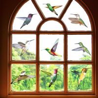 18 autocollants de fenêtre pour colibris, autocollants de fenêtre à impact pour empêcher les oiseaux de frapper la vitre