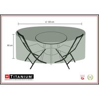 Housse de table ronde + chaises 120 - Noire - THERMACELL - Urbain - Plastique - Résine - indéchirable