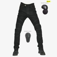 Pantalon de moto pour hommes et femmes pantalon élastique anti-chute avec équipement de protection amélioré AY™ - Noir