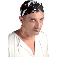 Bandana tissu noir avec tête de mort - PTIT CLOWN - Accessoire de déguisement - Adulte