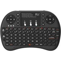 Rii i8 + 2,4 GHz Mini clavier sans fil avec Touchpad Mouse, retroeclairage LED, batterie rechargeable Li-Ion (MIS a jour 2017, r