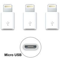 Lot 3 Micro USB Femelle À 8 Broche Mâle Adaptateur de Charge pour IPHONE 7 6S 8 + X 5