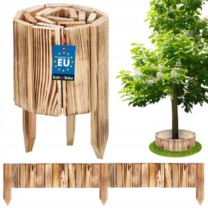 BORDURE Bordure de jardin flexible en bois de pin - 10 x 110 cm - Bois brûlé - KOTARBAU®