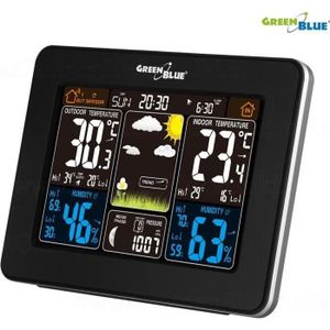 Station Météo Sans Fil Edenwood GB526 - Noire, LED, Température/hygromètre
