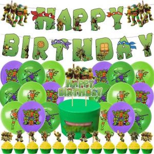 Décoration d'anniversaire tortue Ninja Mutant pour adolescent, banderole de  décoration, ballons de dessin animé, décorations de gâteaux et cupcakes,  fournitures de fête prénatale pour garçon et fille - AliExpress