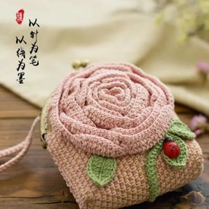SAC À MAIN sacs à fleurs métalliques,Kit de tricot,paquet de 