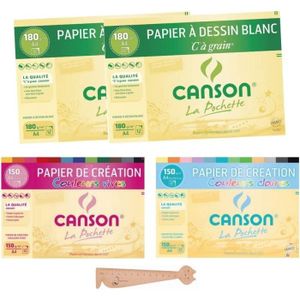 PAPIER A DESSIN Papier Pastel - 4 Pochettes Canson A4 : PapierC Gr