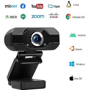 Webcam MTM Webcam Full HD 1080P USB 2.0 Webcaméra avec Microphone Intégré  Stéréo Anti-bruit Caméra Web PC Portable Ordinateur de Bureau Plug et Play  pour Appel