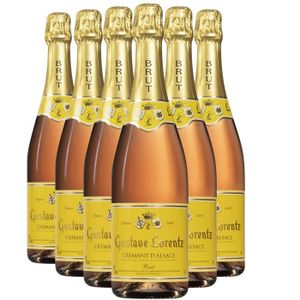 VIN ROUGE Crémant d'Alsace Brut Rosé - Lot de 6x75cl - Gusta