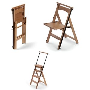 ECHELLE Chaise-escabeau en bois - Marque - Modèle - 4 marc