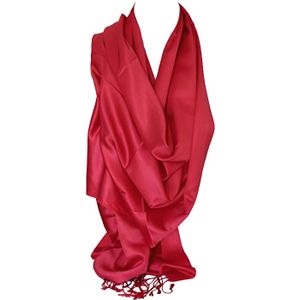 Été Noble écharpe longue 180x90 soie rouge des enveloppe foulard étole Femmes