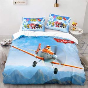 Parure housse de couette coton Super Wings Team 140x200 cm avec Taie d'oreiller