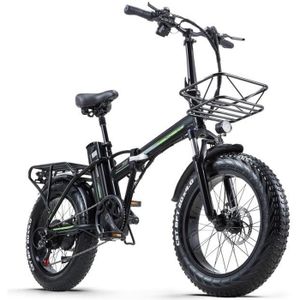 VÉLO ASSISTANCE ÉLEC FICYACTO Vélo Électrique,20 pouces Fat Tire Ebikes, Vélo à assistance électrique Batterie 15Ah 800W E-bike,pompe à vélo gratuite