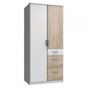 Armoire 2 Portes 3 Tiroirs Achat Vente Pas Cher
