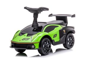 VEHICULE PORTEUR Porteur Enfant Lamborghini - Voiture à Pousser avec Compartiment et Klaxon - Vert
