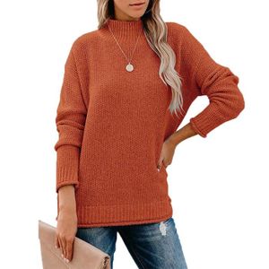 PULL AmzBarley Pull Femme à Col Roulé Couleur Unie Basique Pullover à Manches Longues Lâche Ajusté pour l'Automne et l'hiver