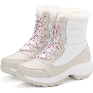 Rokiemen Bottes de Neige Femme Fille Bottines de Pluie Imperméable Hiver Doublure Fourrure Chaude Confort Boots Après Ski 
