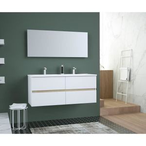 MEUBLE VASQUE - PLAN TOTEM Salle de bain 120cm - 4 tiroirs fermetures r