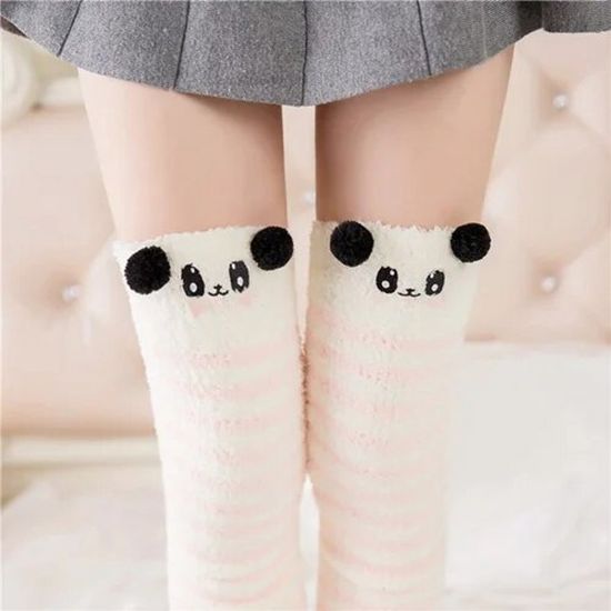 Chaussettes Pour Jambes En Peluche, Au-dessus Du Genou, Chaussettes Longues Pour Jambes En Peluche, Chaussettes Thermiques Pelucheuses Pour Dormir à