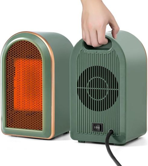 Chauffage D'appoint électrique 400W Avec Effet Flamme 3D - Radiateur Soufflant PTC Céramique, écran Numérique, Télécommande - Pour Pièces Jusqu'à 10 M²