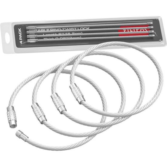 20 Porte-clés En Fil D'acier Inoxydable - Longueur 15 Cm, Résistance 20 Kg, Pour Clés, étiquettes Bagage, EDC