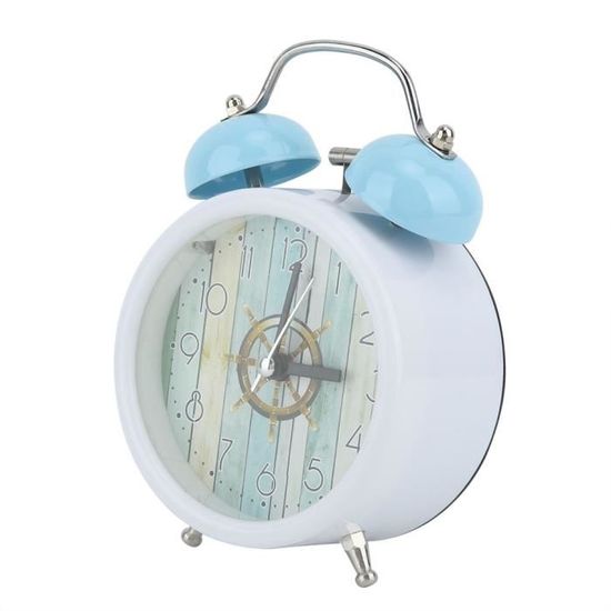 Réveil Rétro Azyh Avec Veilleuse - Horloge Analogique Vintage Métal Silencieuse Pour Chambre