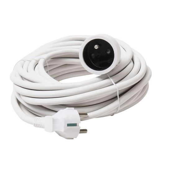 Rallonge électrique 10 mètres 3500W max. câble rond 3x1,5mm² blanche ...