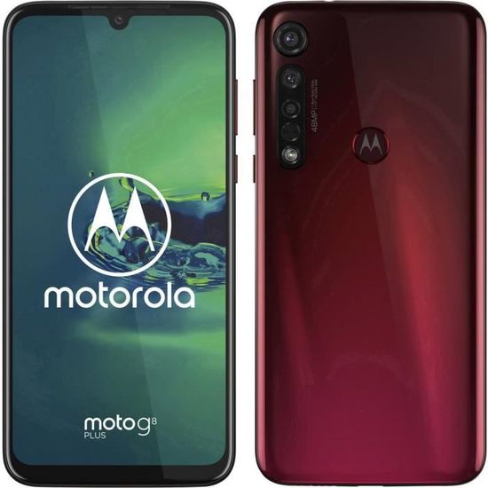 MotorolaMoto G8 Plus,Smartphone64,6.3 pouces(16 cm ) double SIMAndroid™ 9.0,48 Mill. pixelrouge foncé