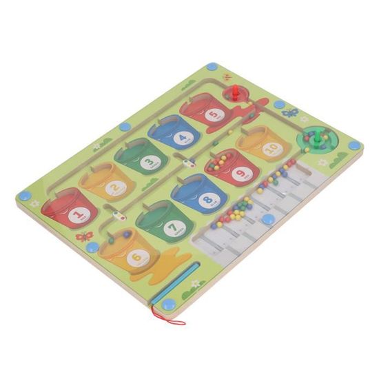 SinLaw Jeu Labyrinthe Magnétique En Bois - Jouet Montessori Éducatif Couleurs Et Comptage Pour Enfants 2-6 Ans