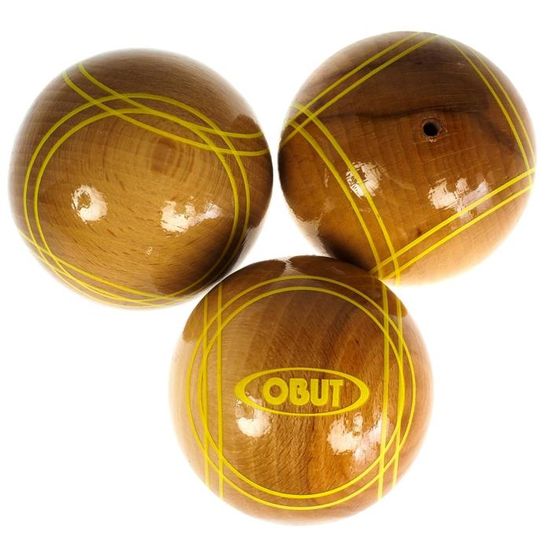 Boules De Pétanque Obut Tripellette Bois - 65mm Marron - Neuves Sous Blister